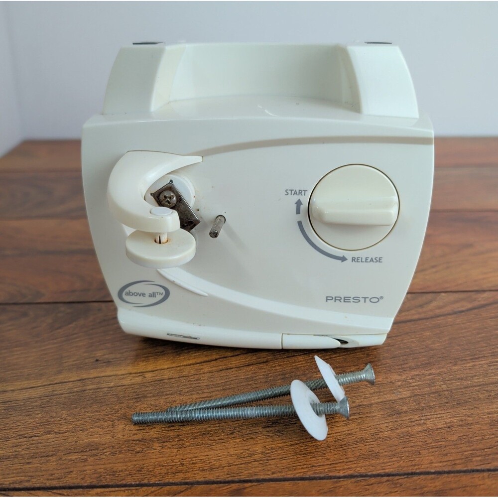 Presto 05642 Above All Under Cabinet Electric Can Opener White Space Saver 120 V